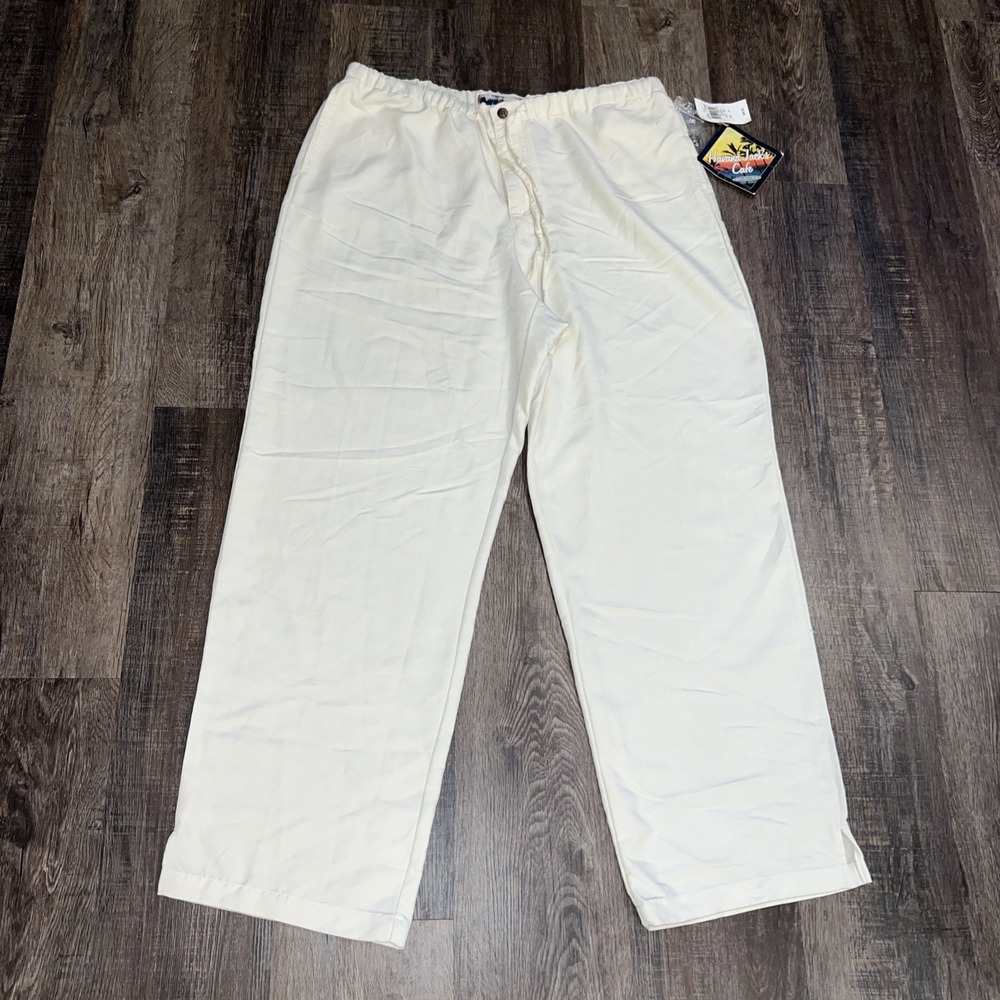 NWT Havana Jack~XL~Pants Woman Drawstring Pockets Cream Casual Travel Work